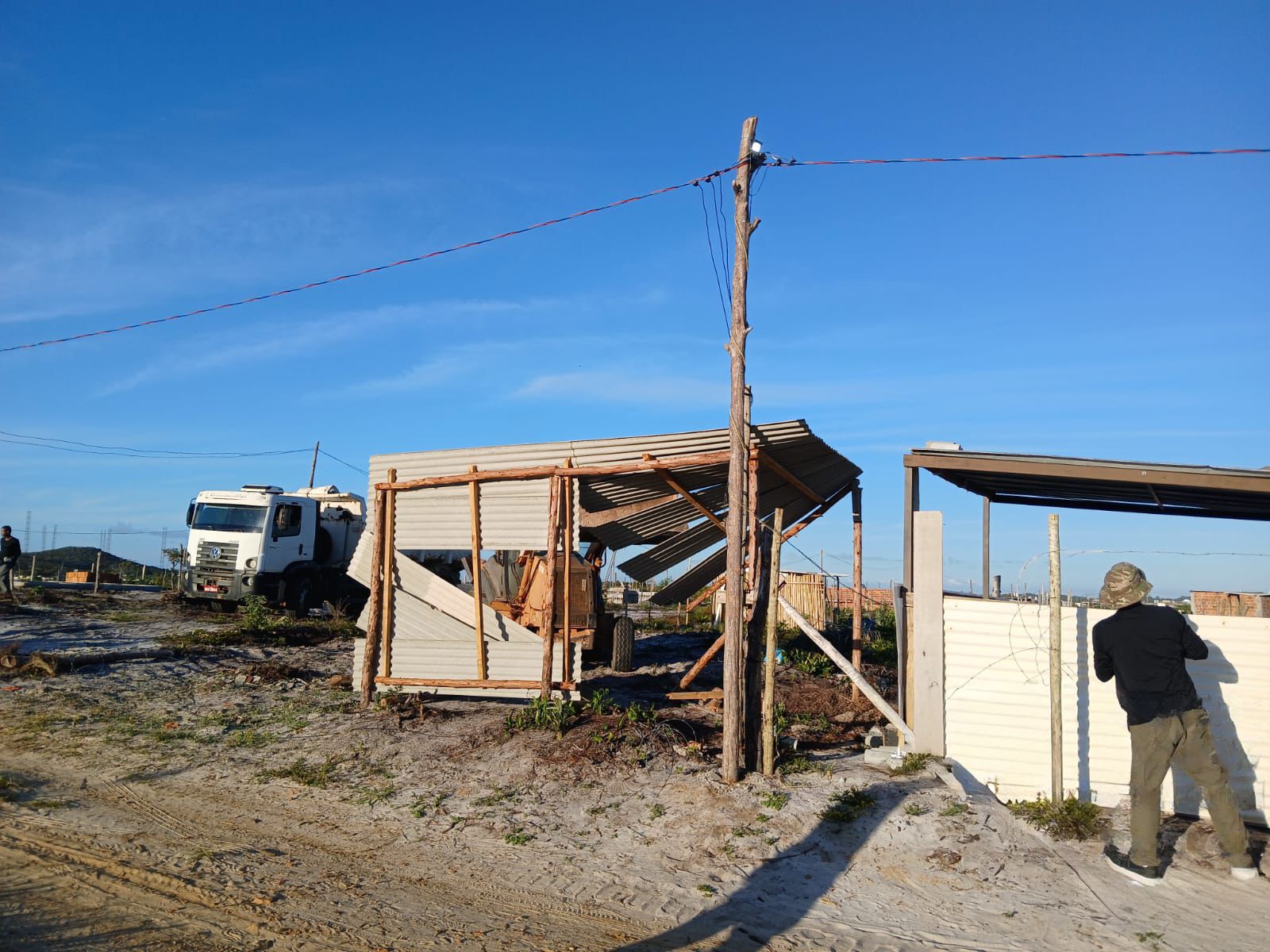 Imagem de uma obra construída ilegalmente